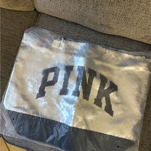 Victoria's Secret PINK Black/Silver Tote with flip sequence